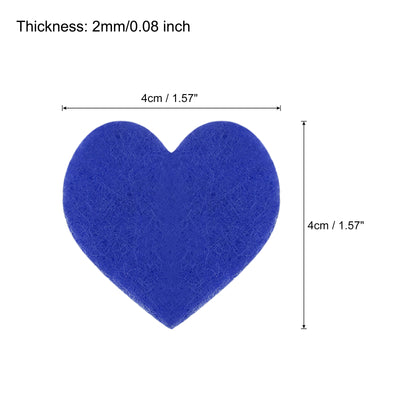 Harfington Felt Heart Shape Heart Valentine's Day Craft 1.6Inch x 1.6Inch Blue 100pcs