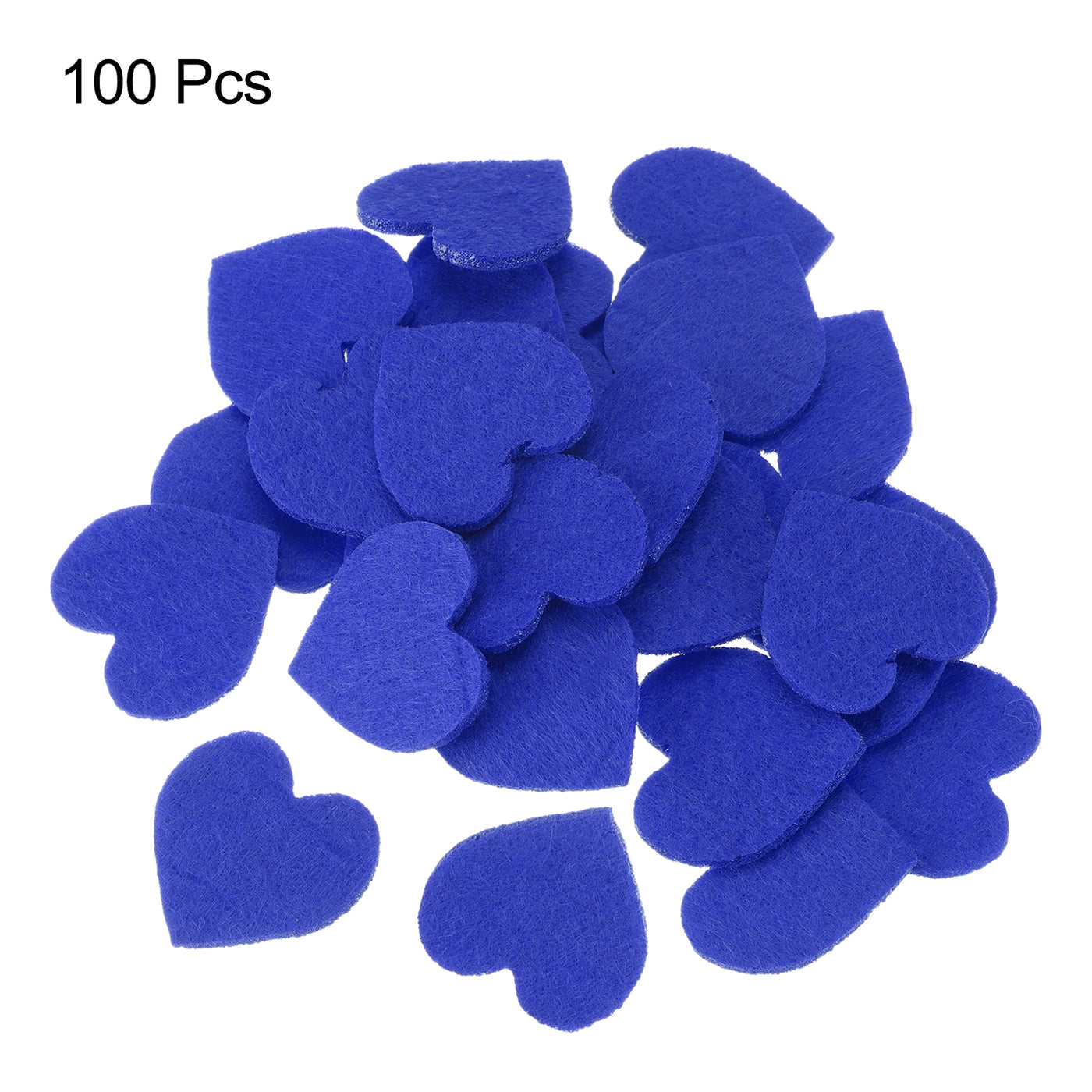 Harfington Felt Heart Shape Heart Valentine's Day Craft 1.6Inch x 1.6Inch Blue 100pcs