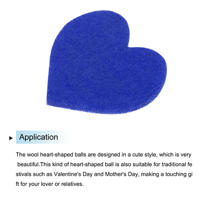 Harfington Felt Heart Shape Heart Valentine's Day Craft 1.6Inch x 1.6Inch Blue 100pcs