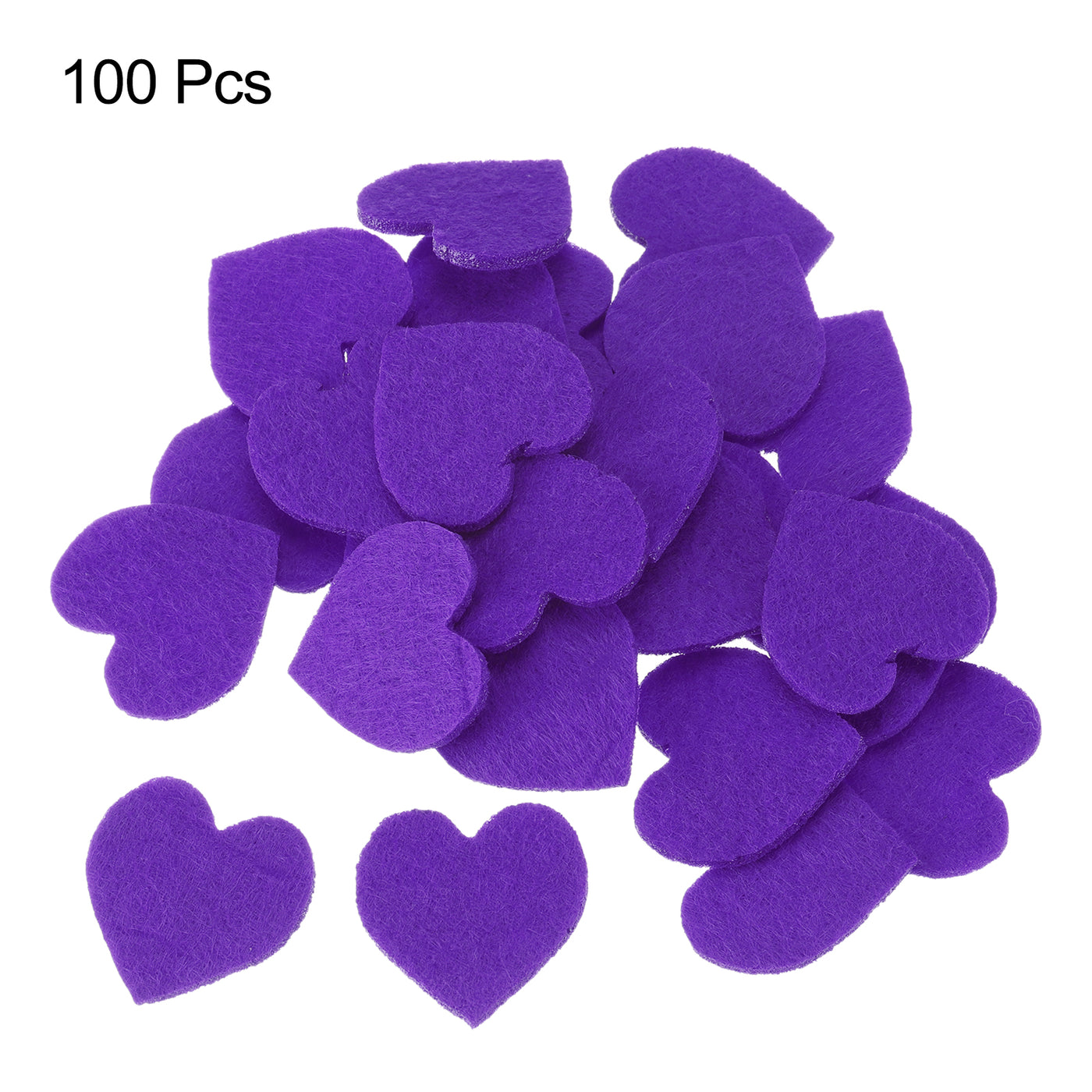 Harfington Felt Heart Shape Heart Valentine's Day Craft 1.6Inch x 1.6Inch Purple 100pcs