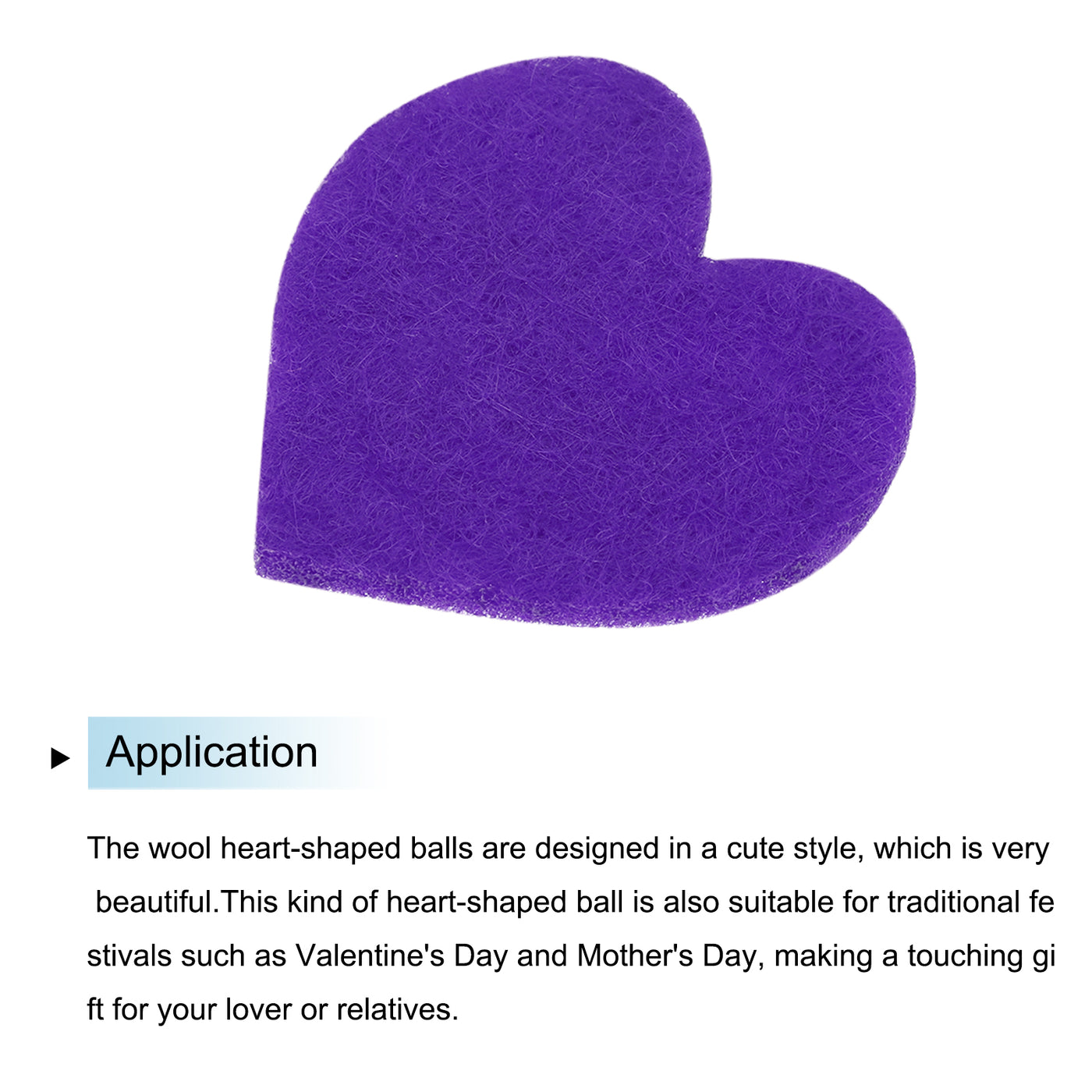 Harfington Felt Heart Shape Heart Valentine's Day Craft 1.6Inch x 1.6Inch Purple 100pcs