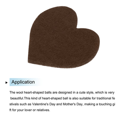 Harfington Felt Heart Shape Heart Valentine's Day Craft 1.6Inch x 1.6Inch Brown 100pcs