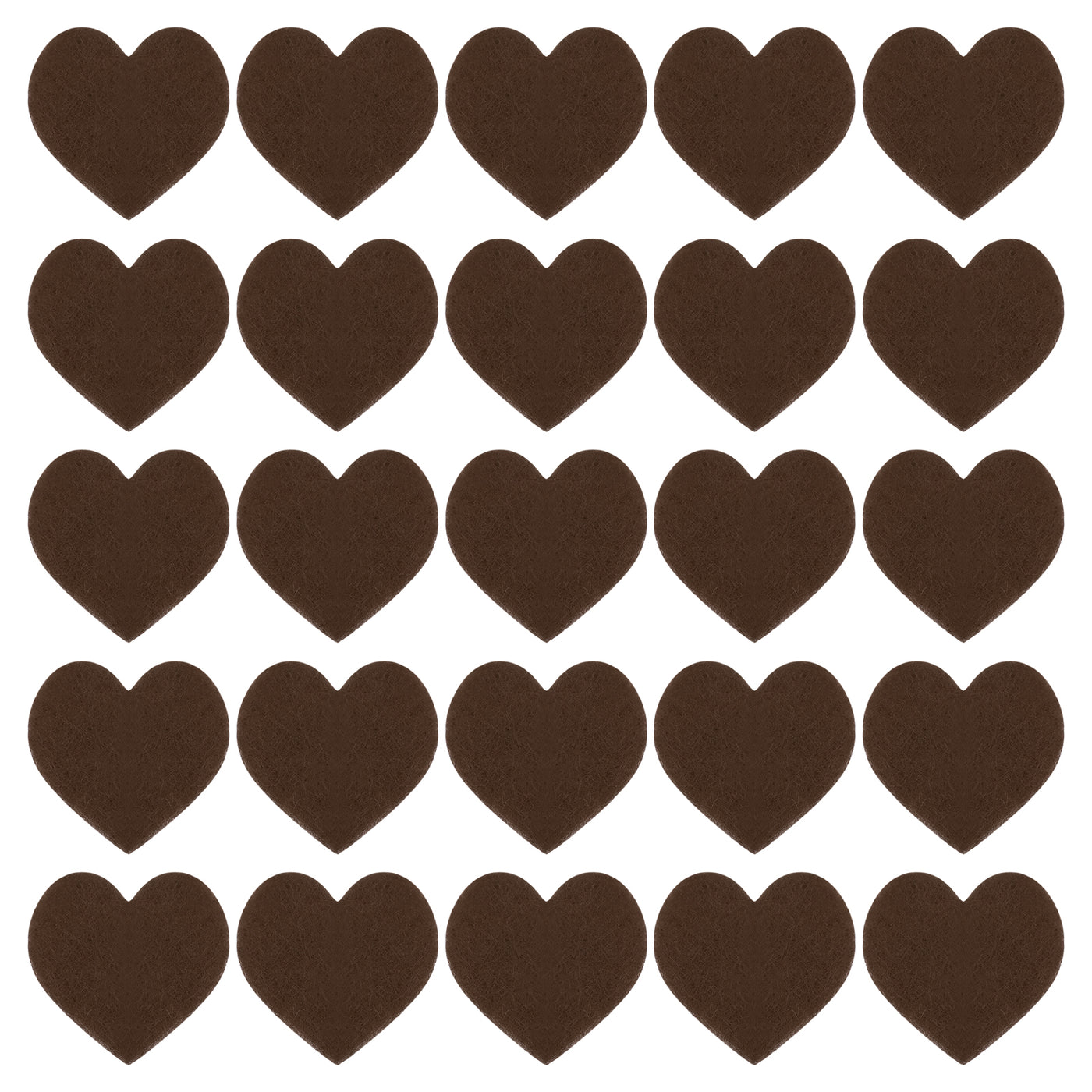 Harfington Felt Heart Shape Heart Valentine's Day Craft 1.6Inch x 1.6Inch Brown 100pcs