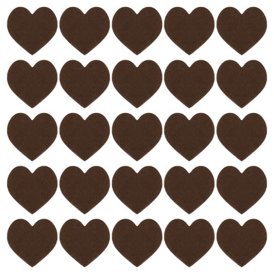 Harfington Felt Heart Shape Heart Valentine's Day Craft 1.6Inch x 1.6Inch Brown 100pcs