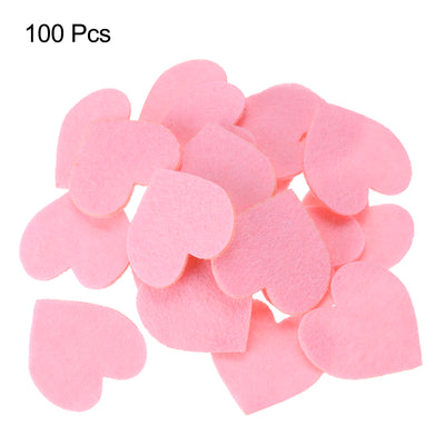 Harfington Felt Heart Shape Heart Valentine's Day Craft 2Inch x 2Inch Pink 100pcs