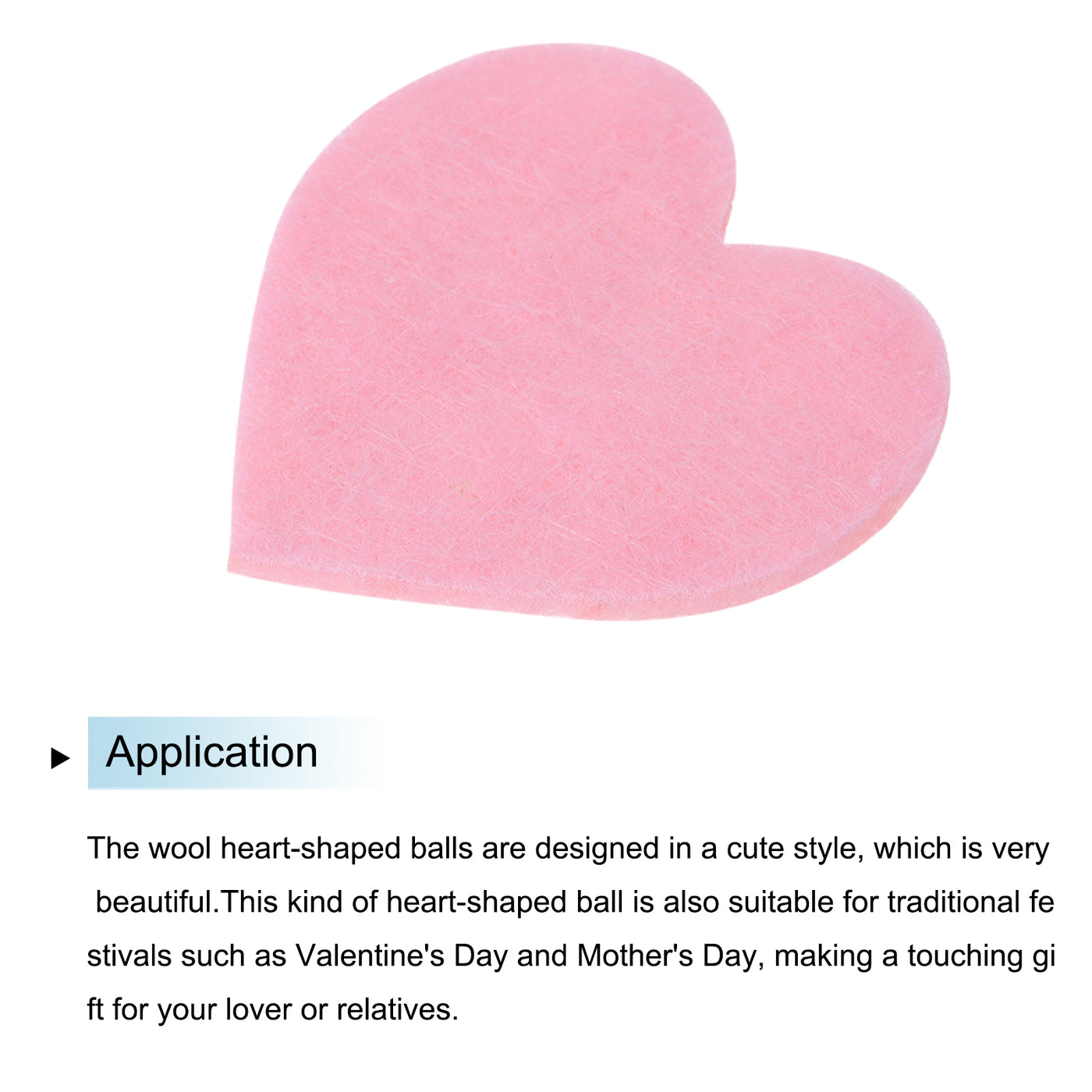 Harfington Felt Heart Shape Heart Valentine's Day Craft 2Inch x 2Inch Pink 100pcs