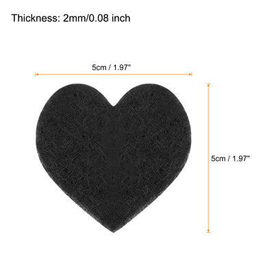 Harfington Felt Heart Shape Heart Valentine's Day Craft 2Inch x 2Inch Black 100pcs