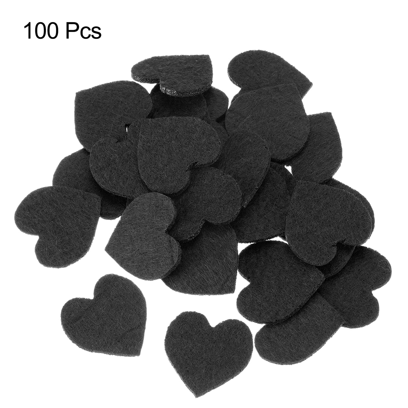 Harfington Felt Heart Shape Heart Valentine's Day Craft 2Inch x 2Inch Black 100pcs