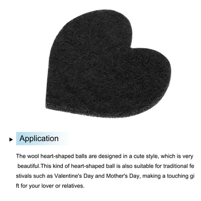 Harfington Felt Heart Shape Heart Valentine's Day Craft 2Inch x 2Inch Black 100pcs