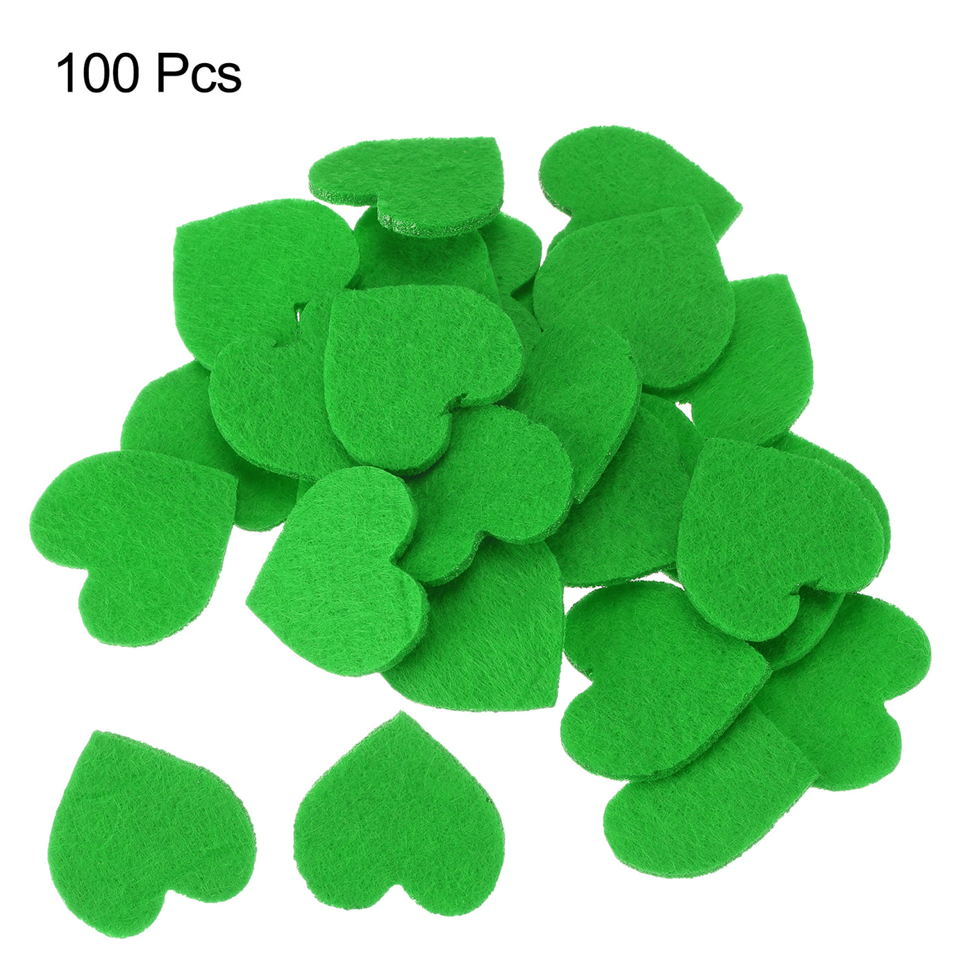 Harfington Felt Heart Shape Heart Valentine's Day Craft 2Inch x 2Inch Green 100pcs