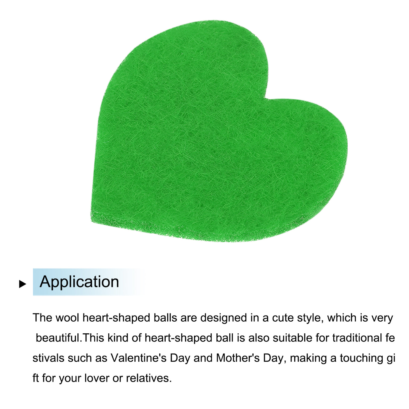 Harfington Felt Heart Shape Heart Valentine's Day Craft 2Inch x 2Inch Green 100pcs