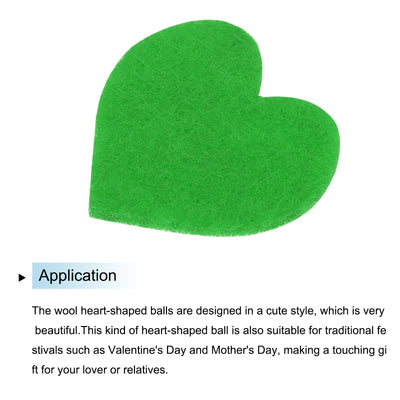 Harfington Felt Heart Shape Heart Valentine's Day Craft 2Inch x 2Inch Green 100pcs