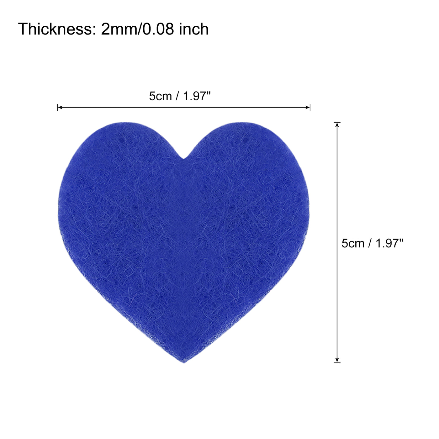 Harfington Felt Heart Shape Heart Valentine's Day Craft 2Inch x 2Inch Blue 100pcs