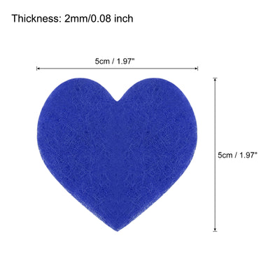 Harfington Felt Heart Shape Heart Valentine's Day Craft 2Inch x 2Inch Blue 100pcs