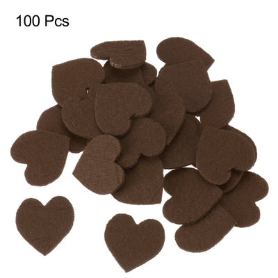 Harfington Felt Heart Shape Heart Valentine's Day Craft 2Inch x 2Inch Brown 100pcs