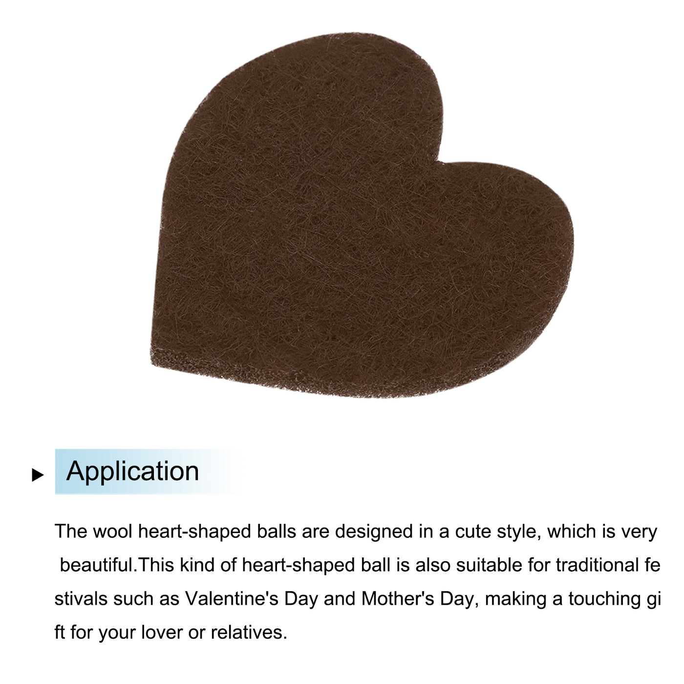 Harfington Felt Heart Shape Heart Valentine's Day Craft 2Inch x 2Inch Brown 100pcs