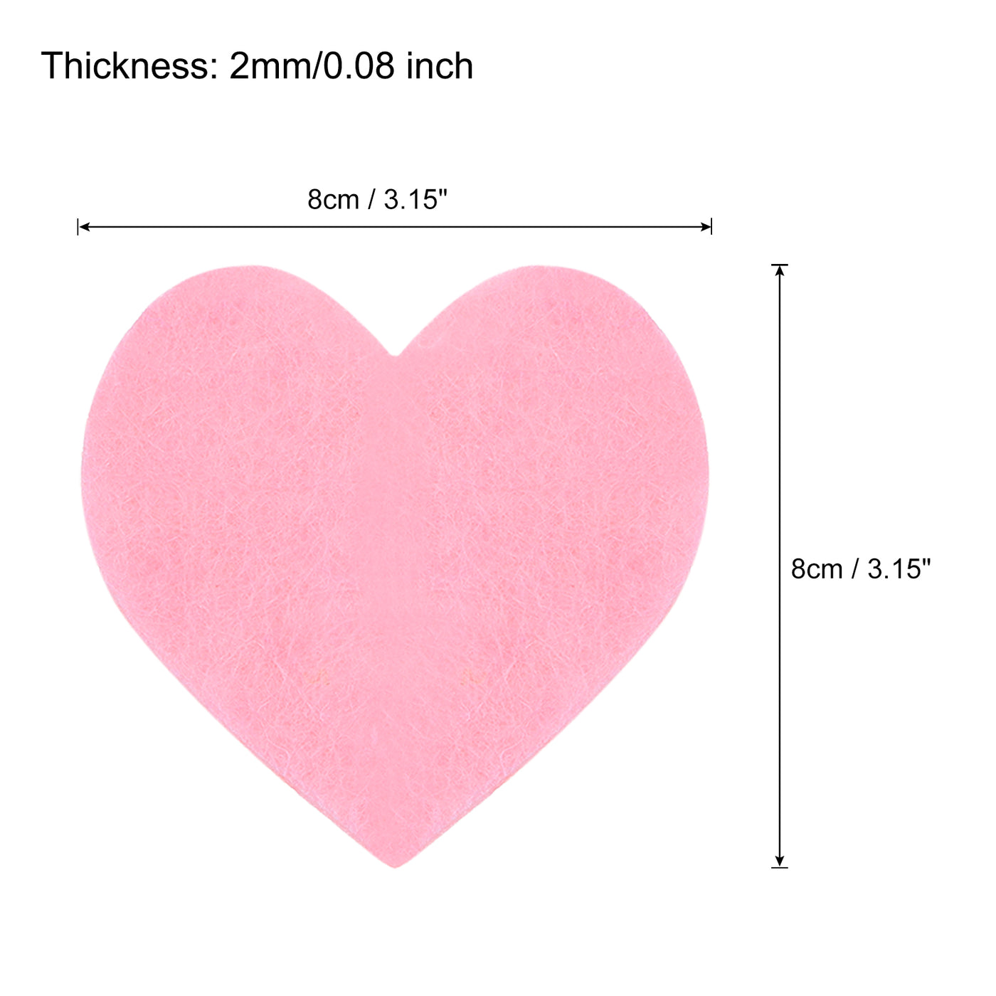 Harfington Felt Heart Shape Heart Valentine's Day Craft 3Inch x 3Inch Pink 100pcs