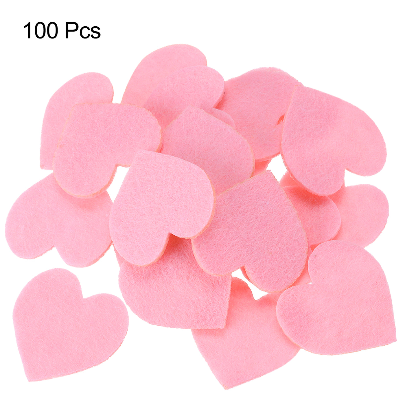 Harfington Felt Heart Shape Heart Valentine's Day Craft 3Inch x 3Inch Pink 100pcs