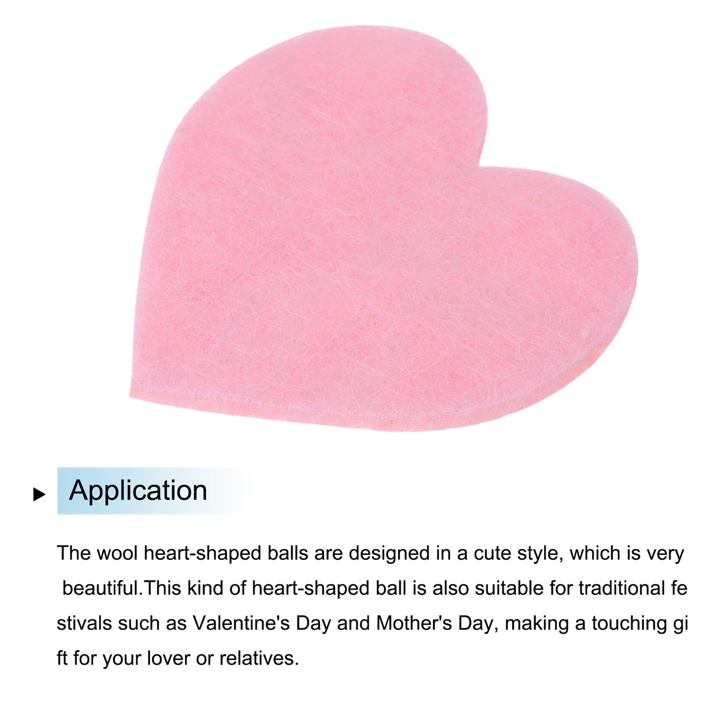 Harfington Felt Heart Shape Heart Valentine's Day Craft 3Inch x 3Inch Pink 100pcs