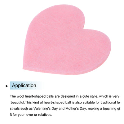 Harfington Felt Heart Shape Heart Valentine's Day Craft 3Inch x 3Inch Pink 100pcs