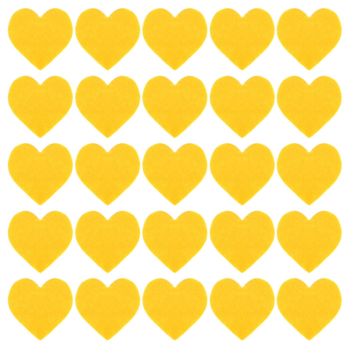 Harfington Felt Heart Shape Heart Valentine's Day Craft 3Inch x 3Inch Yellow 100pcs