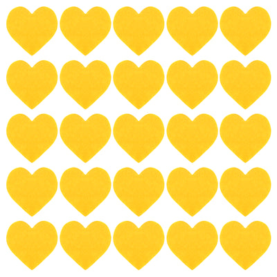 Harfington Felt Heart Shape Heart Valentine's Day Craft 3Inch x 3Inch Yellow 100pcs