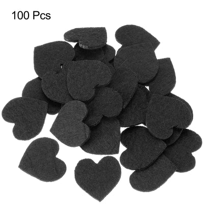 Harfington Felt Heart Shape Heart Valentine's Day Craft 3Inch x 3Inch Black 100pcs