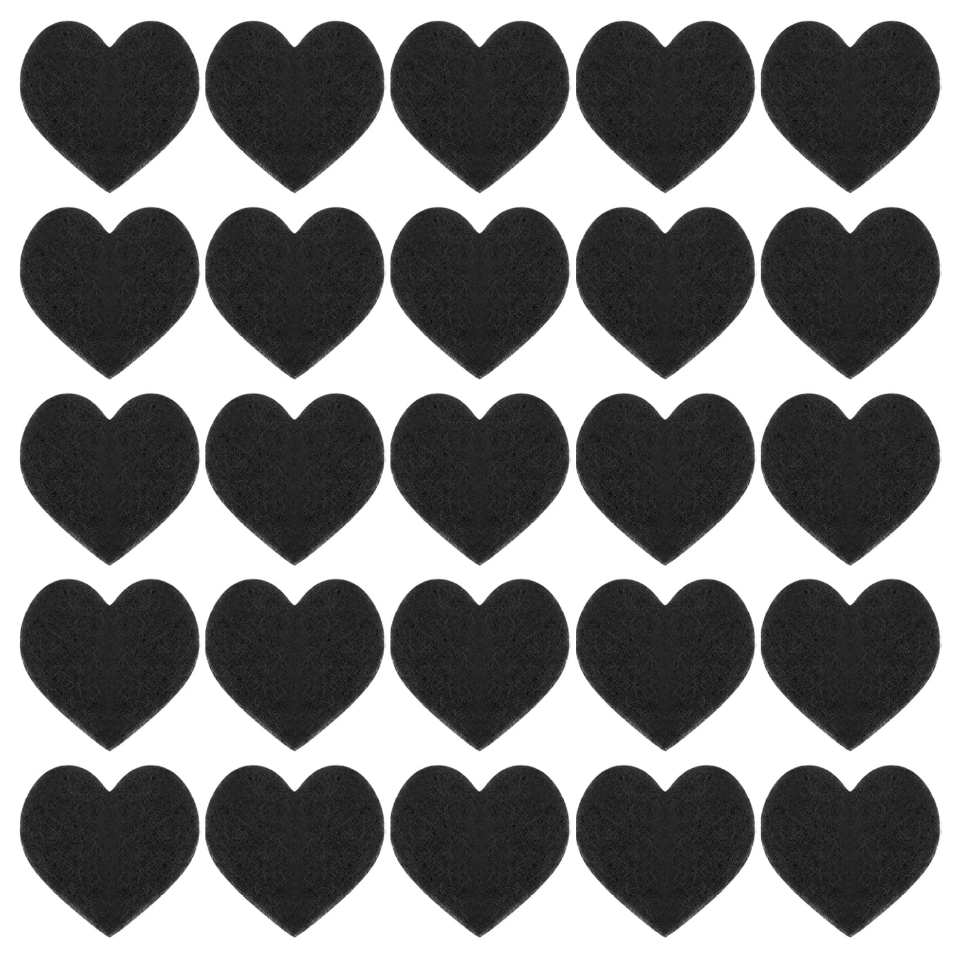 Harfington Felt Heart Shape Heart Valentine's Day Craft 3Inch x 3Inch Black 100pcs