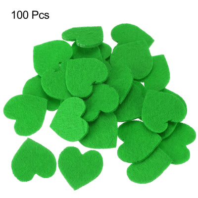 Harfington Felt Heart Shape Heart Valentine's Day Craft 3Inch x 3Inch Green 100pcs