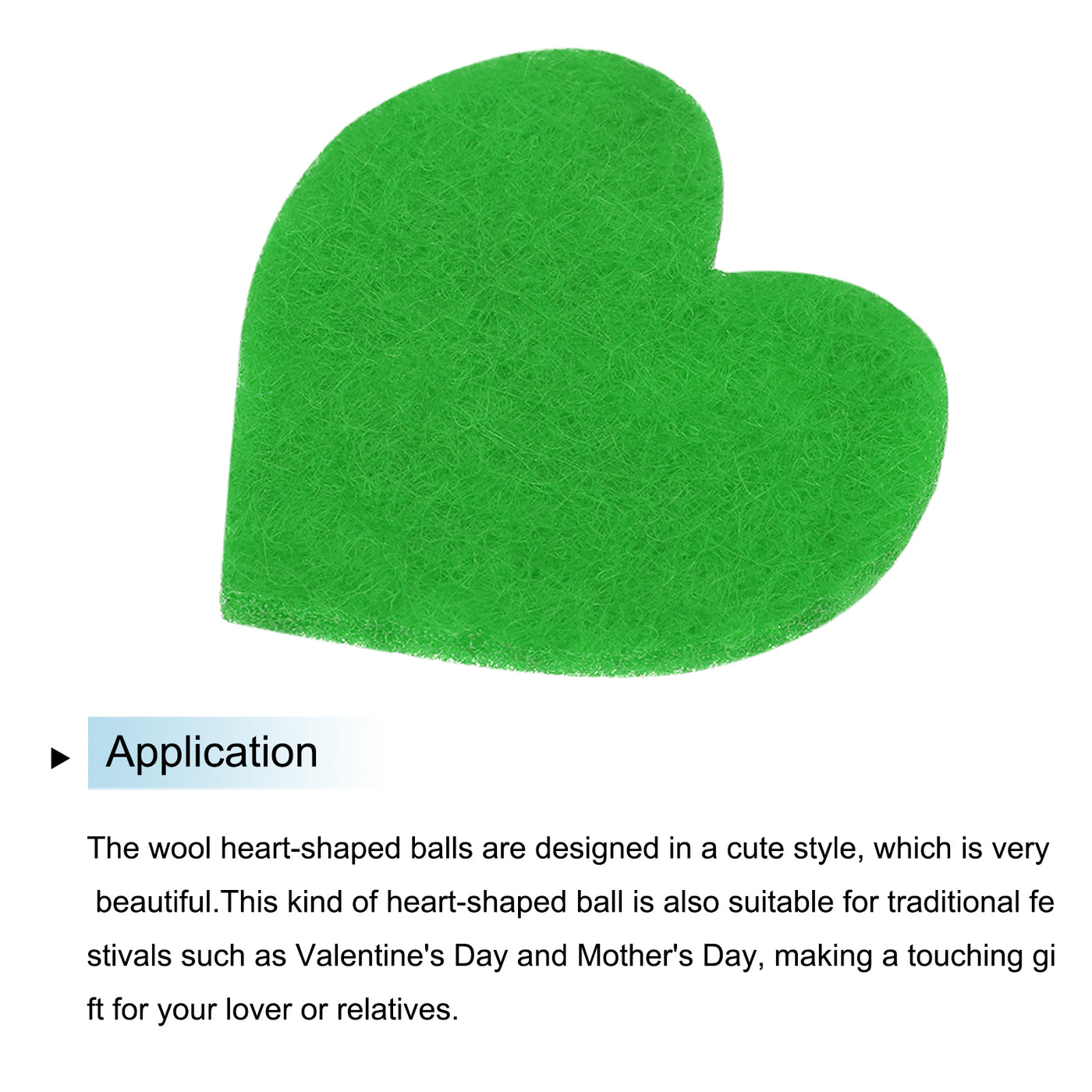 Harfington Felt Heart Shape Heart Valentine's Day Craft 3Inch x 3Inch Green 100pcs