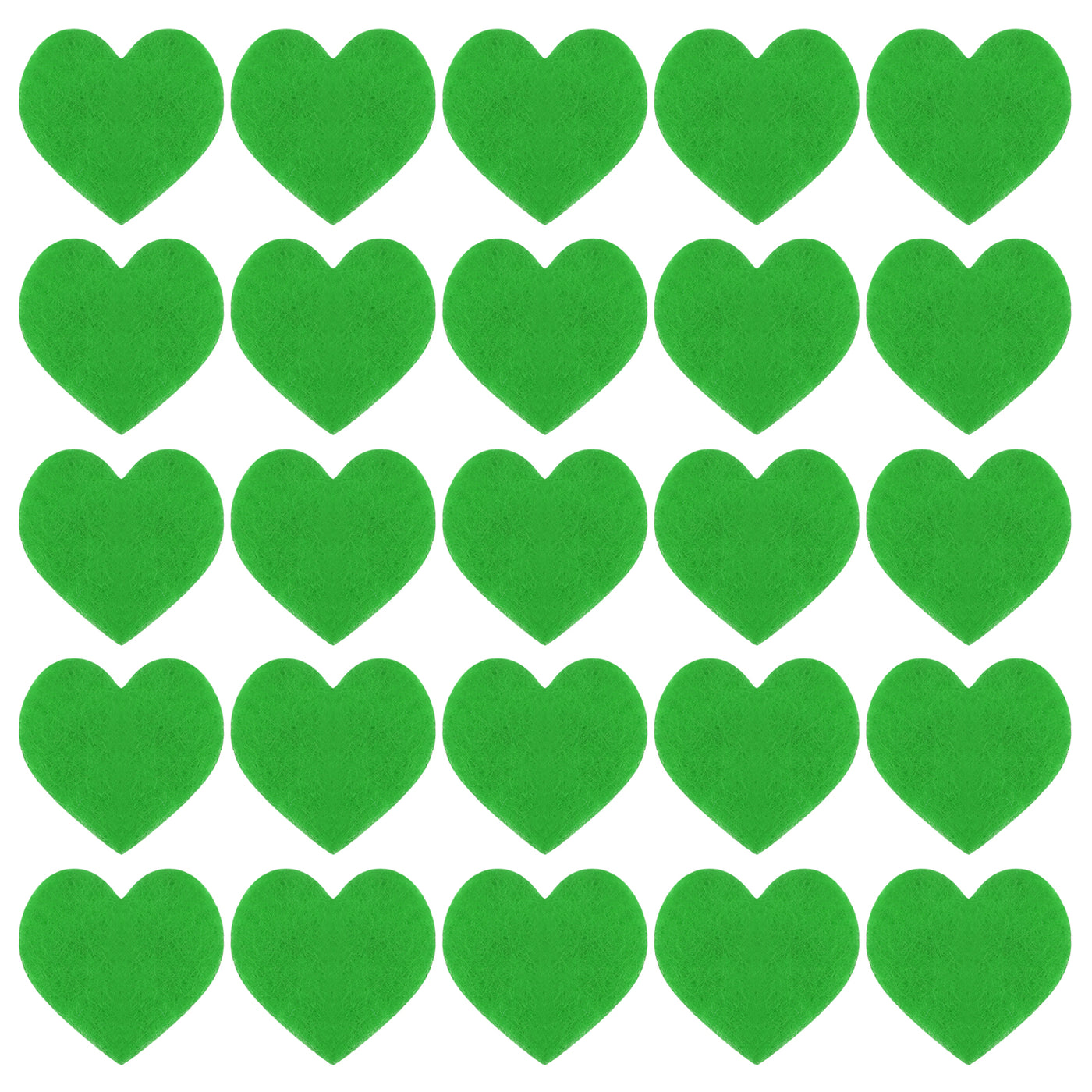 Harfington Felt Heart Shape Heart Valentine's Day Craft 3Inch x 3Inch Green 100pcs