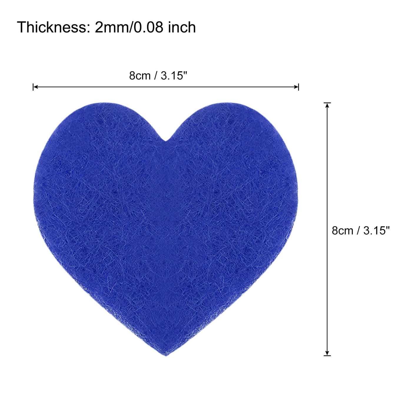 Harfington Felt Heart Shape Heart Valentine's Day Craft 3Inch x 3Inch Blue 100pcs