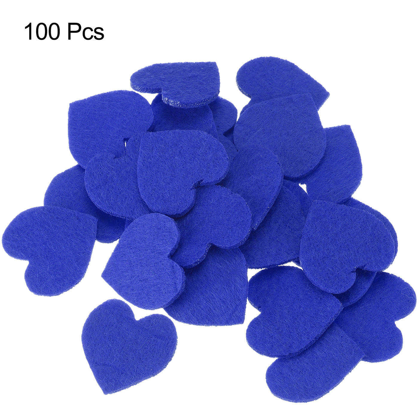 Harfington Felt Heart Shape Heart Valentine's Day Craft 3Inch x 3Inch Blue 100pcs