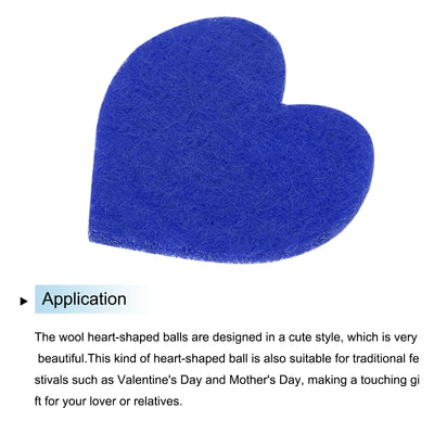 Harfington Felt Heart Shape Heart Valentine's Day Craft 3Inch x 3Inch Blue 100pcs