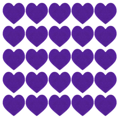 Harfington Felt Heart Shape Heart Valentine's Day Craft 3Inch x 3Inch Purple 100pcs