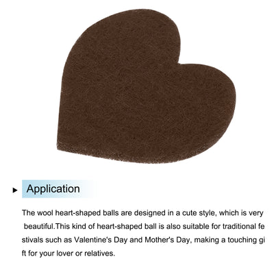 Harfington Felt Heart Shape Heart Valentine's Day Craft 3Inch x 3Inch Brown 100pcs