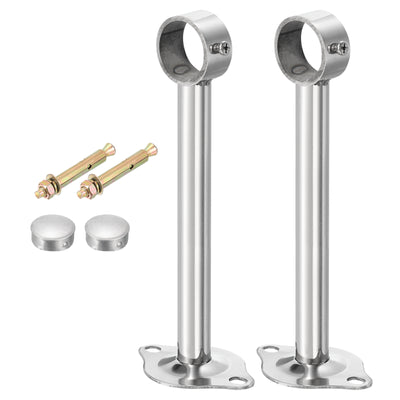 Harfington Uxcell 2 Pcs Ceiling Mount Curtain Rod Bracket, 32x200mm Stainless Steel Rod Holders