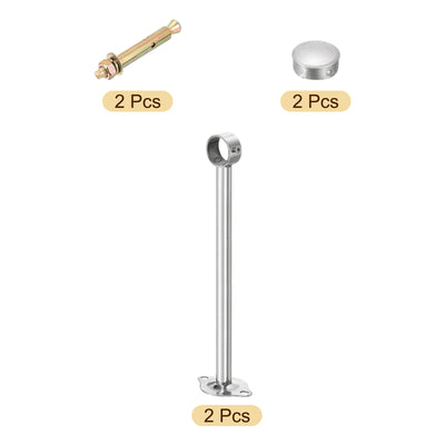 Harfington Uxcell 2 Pcs Ceiling Mount Curtain Rod Bracket, 32x300mm Stainless Steel Rod Holders