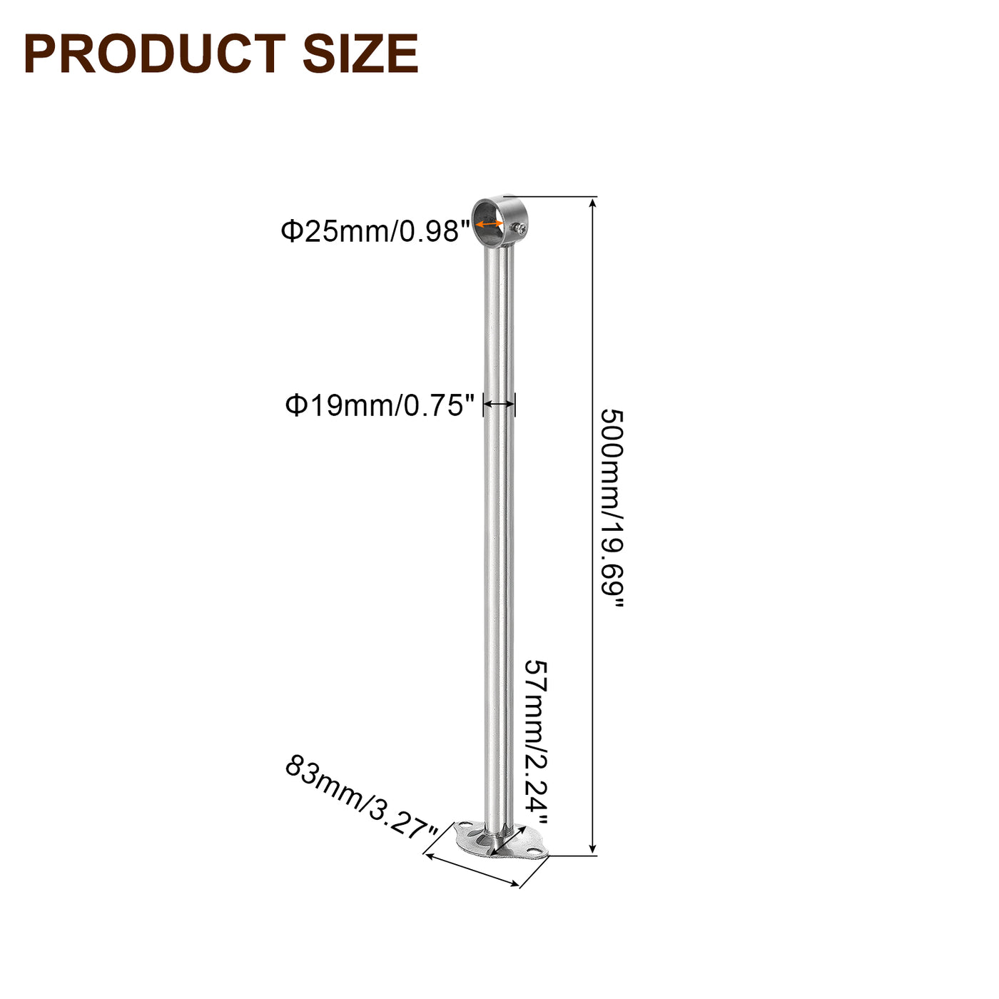 uxcell Uxcell 2 Pcs Ceiling Mount Curtain Rod Bracket, 25x400mm Stainless Steel Rod Holders