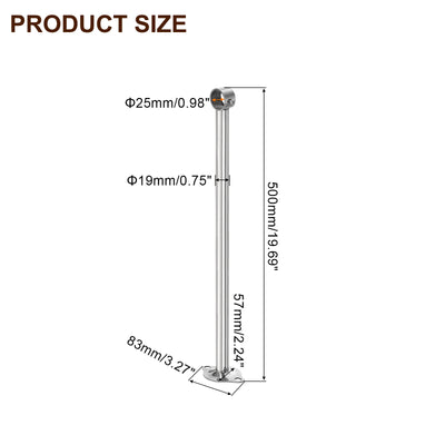 Harfington Uxcell 2 Pcs Ceiling Mount Curtain Rod Bracket, 25x400mm Stainless Steel Rod Holders