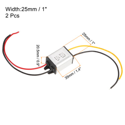 Harfington 2 Stücke DC 12V/24V auf DC 9V Spannungswandler 3A 27W Step-Down-Wandler Spannungsreduzierer IP67 Wasserdichter Transformator Netzteil Modul Netzadapter für Auto LKW Solaranlage