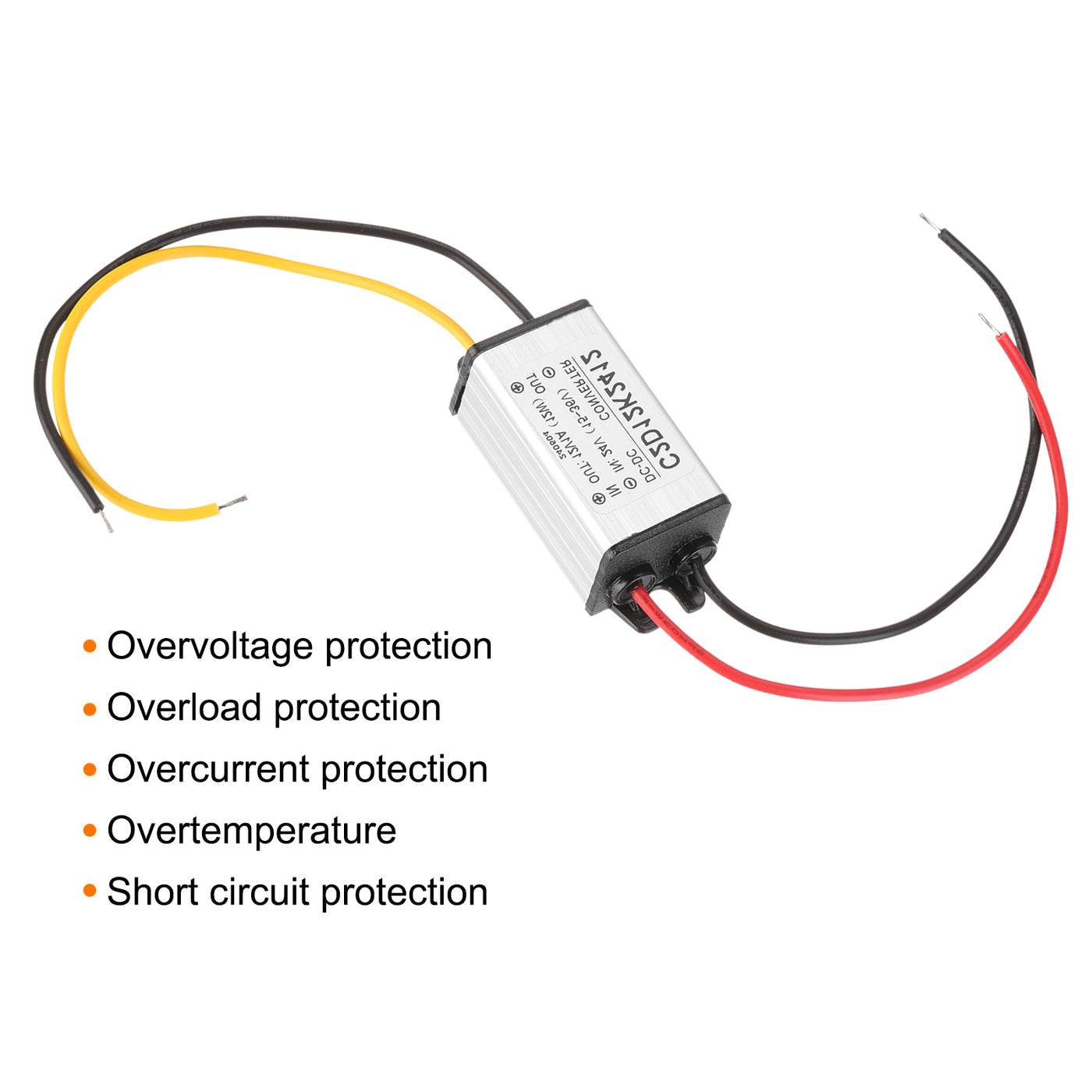 Harfington DC 24V to DC 12V Power Converter 1A 12W Voltage Step Down IP68 Power Supply