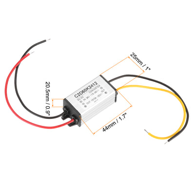 Harfington DC 24V to DC 12V Power Converter 5A 60W Voltage Step Down IP68 Power Supply