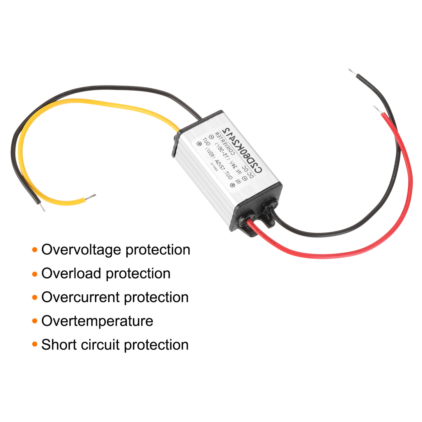 Harfington DC 24V to DC 12V Power Converter 5A 60W Voltage Step Down IP68 Power Supply