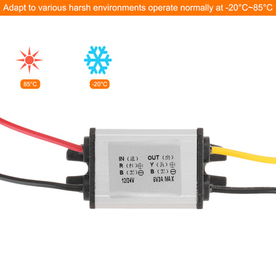 Harfington DC 12V/24V auf DC 6V Spannungswandler 3A 18W Step-Down-Wandler Spannungsreduzierer IP67 Wasserdichter Transformator Stromversorgungsmodul Netzteil für Auto LKW Solaranlage