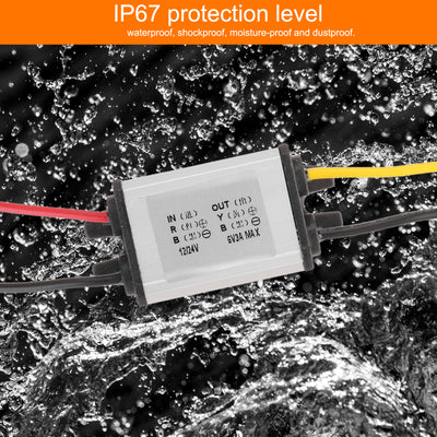 Harfington DC 12V/24V auf DC 6V Spannungswandler 3A 18W Step-Down-Wandler Spannungsreduzierer IP67 Wasserdichter Transformator Stromversorgungsmodul Netzteil für Auto LKW Solaranlage