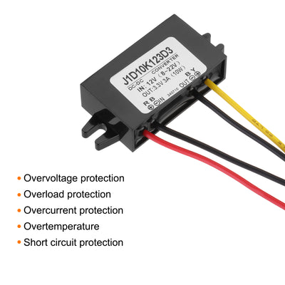 Harfington DC 12V/24V auf DC 9V Spannungswandler 3A 27W Step-Down-Wandler Spannungsreduzierer IP67 Wasserdichter Transformator Netzteilmodul Netzadapter für LKW Solaranlage