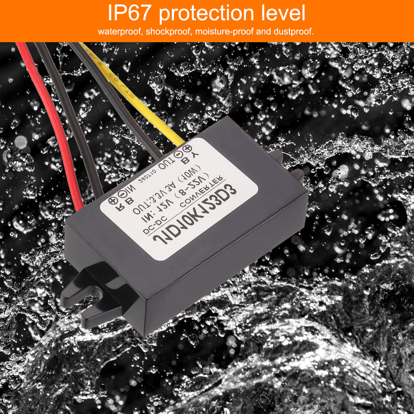 Harfington DC 12V/24V auf DC 9V Spannungswandler 3A 27W Step-Down-Wandler Spannungsreduzierer IP67 Wasserdichter Transformator Netzteilmodul Netzadapter für LKW Solaranlage