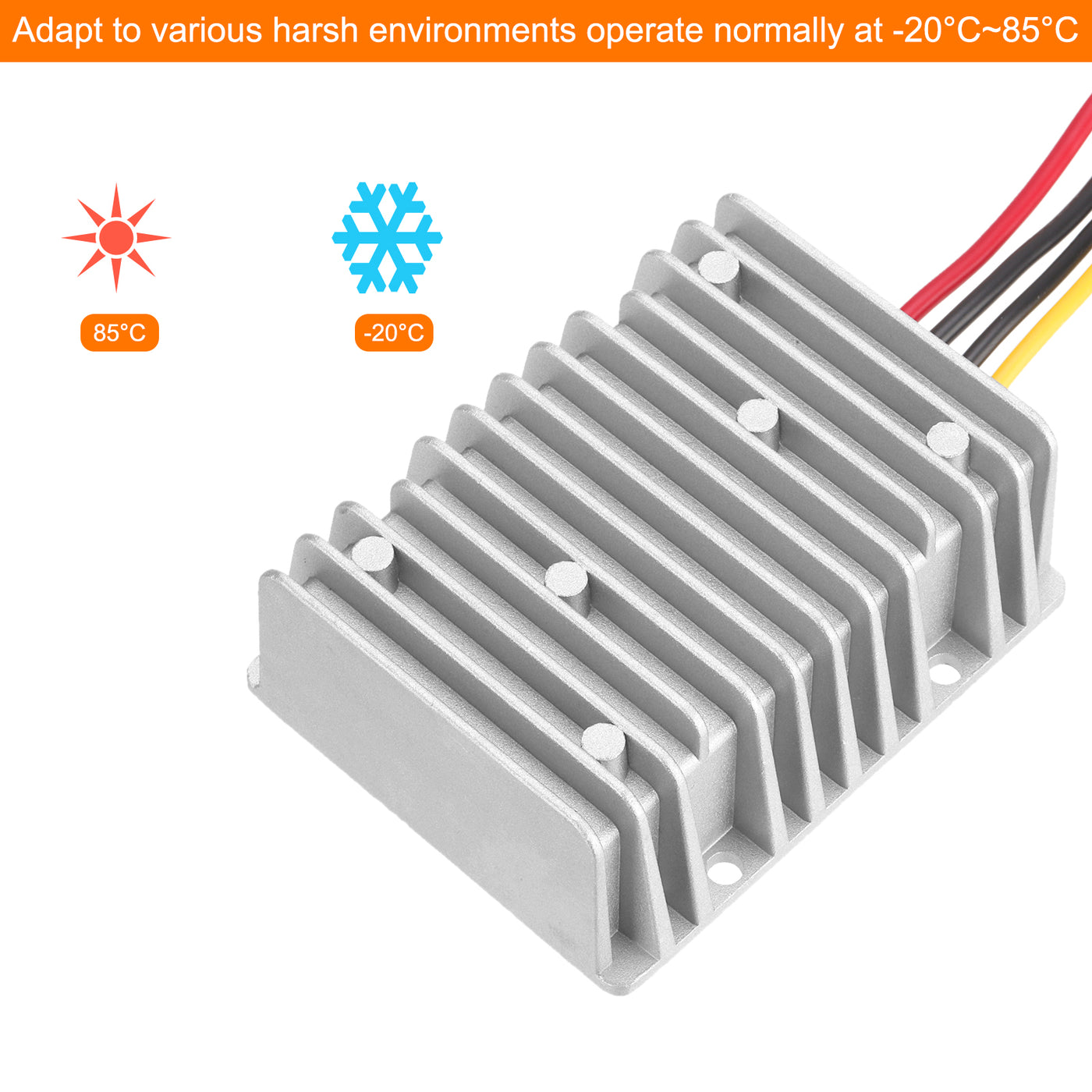 Harfington DC 8-40V zu DC 13,8V Spannungswandler 25A 345W Spannungsregler IP67 Wasserdichter Transformator Netzteilmodul Netzadapter für Auto LKW Solaranlage