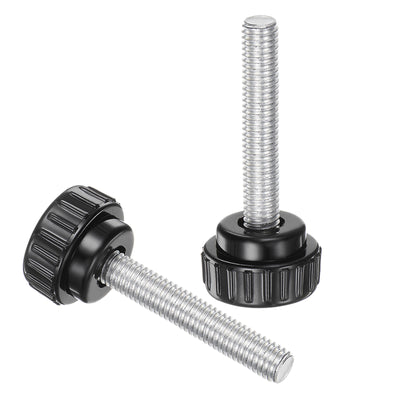 Harfington Uxcell 8pcs Knurled Clamping Knobs M8 x 50mm Zinc Plated Carbon Steel Thread 30mm Head